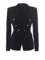 Blazer doppiopetto in velluto nero