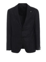 Blazer antracite in lana e cashmere