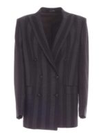 Giacca Jasmine a righe nera e grigia