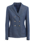 Blazer doppio petto in lino misto cotone