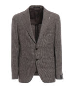 Blazer in lino misto lana beige