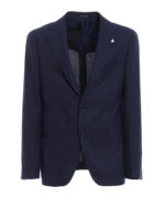 Giacca in lana melange blu