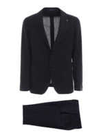 Abito in misto lana e cotone blu