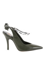 Slingback in pelle con cavigliera