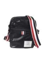 Borsa a tracolla nera lucida