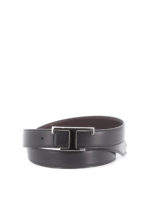 Cintura in pelle con fibbia a T