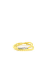 Bracciale doppio giro in pelle gialla