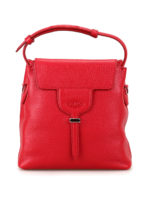 Secchiello Joy Mini in pelle martellata rossa