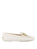 Mocassino driver Gommino bianco con frangia