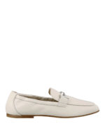 Mocassini bianchi in pelle con Double T