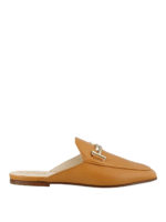 Sabot in pelle liscia con Double T