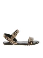 Sandali beige e marroni stampa rettile