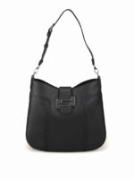 Borsa hobo in pelle martellata con doppia T