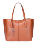 Tote Joy media marrone in pelle martellata