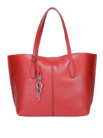 Tote Joy media rossa in pelle martellata