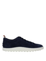 Sneaker blu in camoscio con gommini
