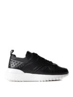 Sneaker stringate in pelle nera