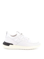 Sneaker NoCode03 in pelle e scuba bianche