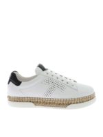 Sneakers bianche con dettaglio in rafia