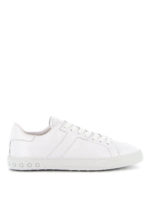 Sneakers allacciate in pelle liscia
