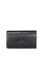 Portafoglio in pelle con patch logo