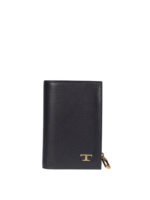 Portafoglio bifold in pelle con zip