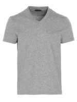 T-shirt grigia scollo a V