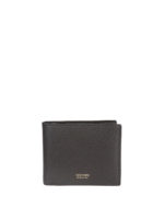 Portafoglio bifold nero in pelle a grana
