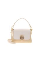 Borsa The Lock Small bianca e color crema