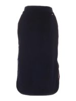 Gonna midi blu con dettaglio logo