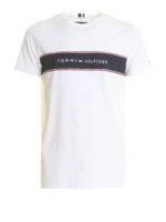 T-shirt con banda logo sul petto