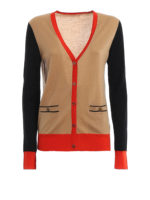 Cardigan in merino a blocchi di colore