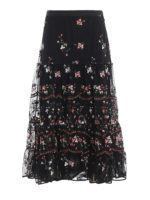 Gonna in tulle con ricami floreali