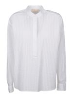 Camicia in popeline effetto pieghe