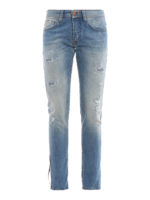 Jeans in denim delave rovinato