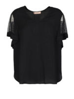 Blusa nera con maniche in pizzo