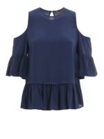 Blusa in misto seta con spalle cut out