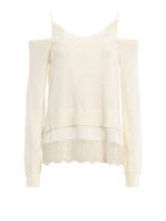 Maglia con pizzo e raso