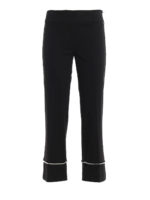 Pantaloni bootcut con decoro in perle