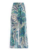 Pantaloni palazzo in georgette Paisley