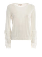 Maglione con maniche in pizzo sangallo