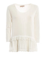 Maglione con fondo in pizzo sangallo