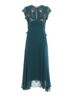 Abito lungo con ricami floreali gioiello