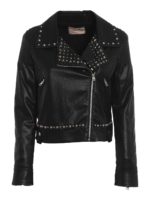 Chiodo in similpelle con borchiette