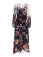 Abito floreale in georgette di viscosa