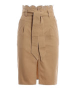 Gonna in cotone con vita in pizzo