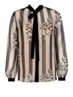 Camicia a righe con dettagli floreali