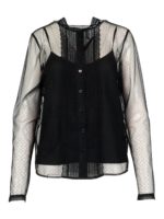 Camicia in tulle plumetis con pizzo