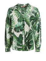 Camicia in cotone stampa tropicale