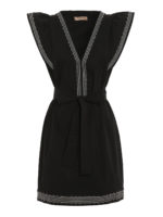 Abito con ricami a contrasto